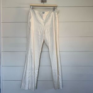 CAbi Cream Straight-Leg Trousers